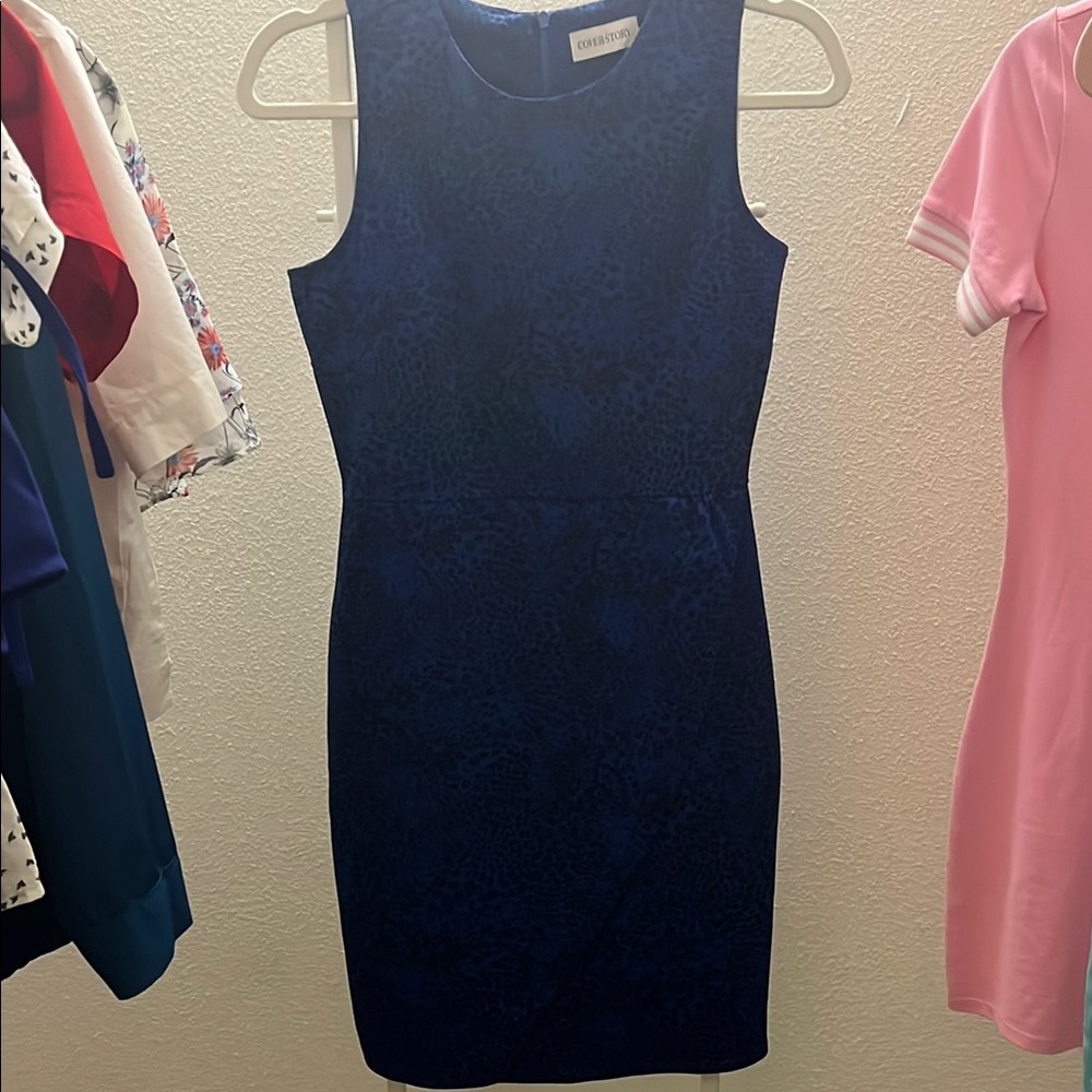 Blue Bodycon Cocktail Dress